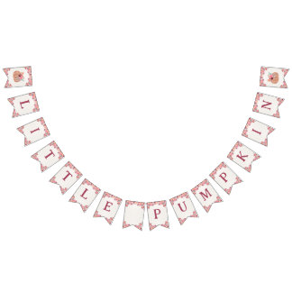 Boho Floral Little Pumpkin Birthday Bunting Banner バンティングフラッグ