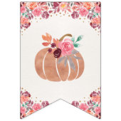 Boho Floral Little Pumpkin Birthday Bunting Banner バンティングフラッグ (第1の旗)