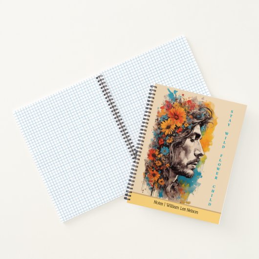 Boho Floral Male Profile Journal / Notebook ノートブック (内部)