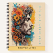Boho Floral Male Profile Journal / Notebook ノートブック (正面)