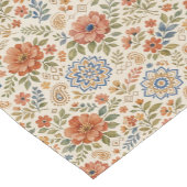 Boho Floral Mandala Paisley Botanical Pattern ショートテーブルランナー (コーナー)