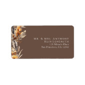 Boho Floral Minimal Brown ラベル (正面)