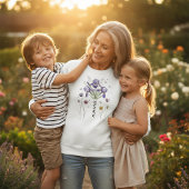 Boho Floral Nonna Purple Iris Mother’s Day Gift スウェットシャツ