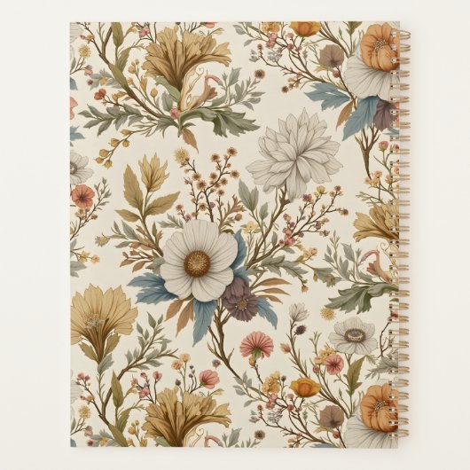 Boho Floral on Beige プランナー手帳 (裏面)