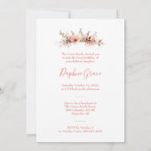 Boho Floral One Word Pink First Birthday  招待状 (裏面)