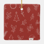 Boho Floral Our First Christmas 2025 Personalized セラミックオーナメント (裏面)