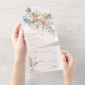 Boho Floral Pampas Grass Terra Cotta Desert | オールインワン招待状 (貼ってはがせる)