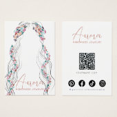 Boho Floral Pastel Wavy Hair Earrings Display Card (正面&裏面)