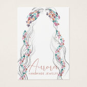 Boho Floral Pastel Wavy Hair Earrings Display Card (正面)