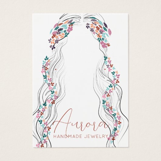 Boho Floral Pastel Wavy Hair Earrings Display Card (正面)