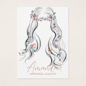 Boho Floral Pastel Wavy Hair Earrings Display Card (正面)