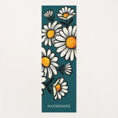 Boho Floral Pattern Custom Name Yoga Mat ヨガマット (正面)