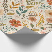 Boho Floral Pattern in Autumn Tones ラッピングペーパー (角)