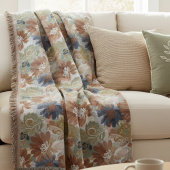 Boho Floral Pattern Throw Blanket スローブランケット