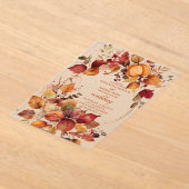 Boho Floral Pumpkin Scrip Wedding アクリル招待状 (レイダウン)