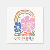 Boho Floral Quotes  スタンダードカクテルナプキン (正面)