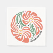Boho Floral Quotes  スタンダードカクテルナプキン (正面)
