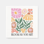 Boho Floral Quotes  スタンダードカクテルナプキン (正面)