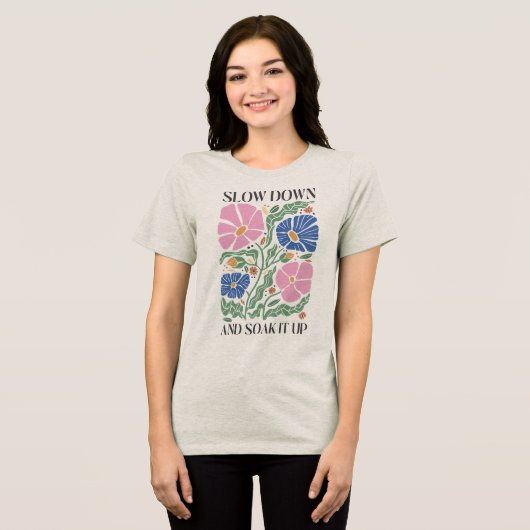 Boho Floral Quotes Tri-Blend Shirt トライブレンドＴシャツ (正面全面)