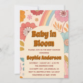 Boho Floral Rainbow Baby in Bloom Baby Shower    招待状 (正面)