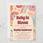 Boho Floral Rainbow Baby in Bloom Baby Shower    招待状 (正面)