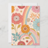 Boho Floral Rainbow Baby in Bloom Baby Shower    招待状 (裏面)