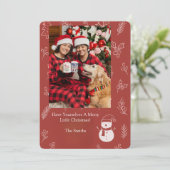 Boho Floral Red Personalized Greeting Christmas シーズンカード (スタンド正面)