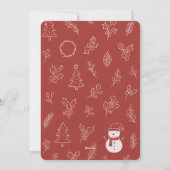 Boho Floral Red Personalized Greeting Christmas シーズンカード (裏面)