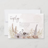 Boho Floral Reply Card 出欠カード (正面)
