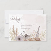 Boho Floral Reply Card 出欠カード (裏面)