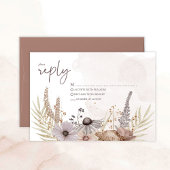 Boho Floral Reply Card 出欠カード