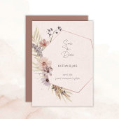 Boho Floral Save the Date Card 招待状