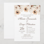Boho Floral Spanish Wedding 招待状 (正面/裏面)