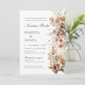 Boho Floral Spanish Wedding Invitation 招待状 (スタンド正面)