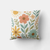 Boho Floral Sun Pillow | Add Text/Name クッション (裏面)