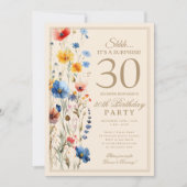 Boho Floral Surprise 30th Birthday Party For Her 招待状 (正面)