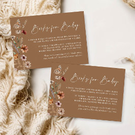 Boho Floral Terracotta Books for Baby Card  ノートカード