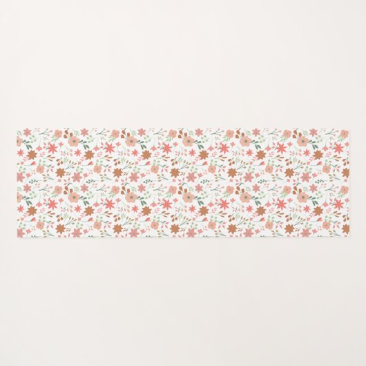Boho Floral Terracotta Modern Personalized ヨガマット (裏面(横))