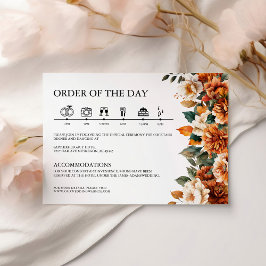 Boho Floral Terracotta Watercolor Wedding Timeline エンクロージャーカード