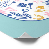 Boho Floral Vase Illustration Print – Modern Minim ポスター (角)