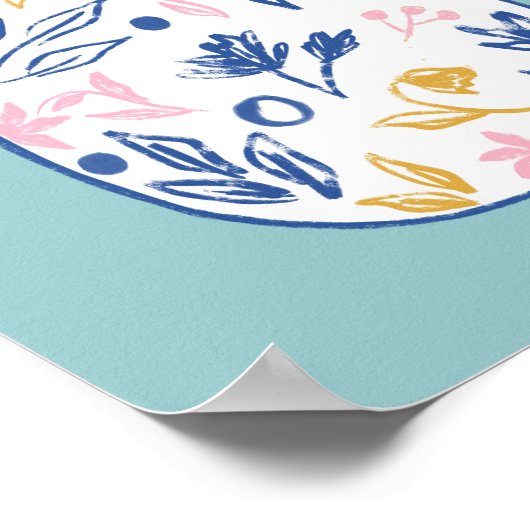 Boho Floral Vase Illustration Print – Modern Minim ポスター (角)