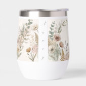 Boho Floral Water Bottle – Personalized Gift (左面)