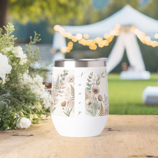 Boho Floral Water Bottle – Personalized Gift (ウェディング)