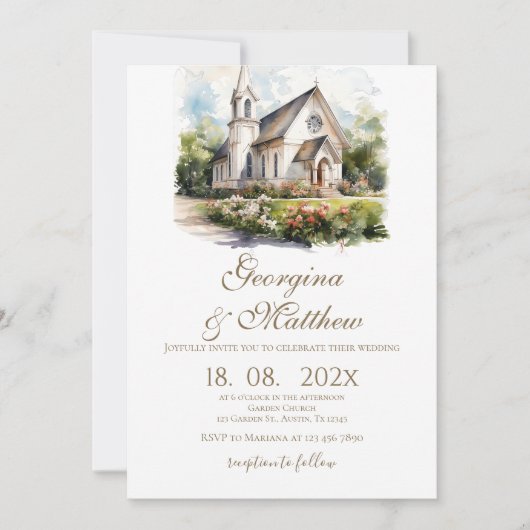 Boho floral wedding 招待状 (正面)