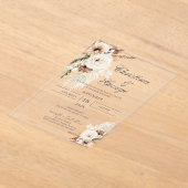 Boho Floral Wedding Acrylic Invitation アクリル招待状 (レイダウン)