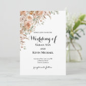 Boho Floral Wedding Invitation 招待状 (スタンド正面)