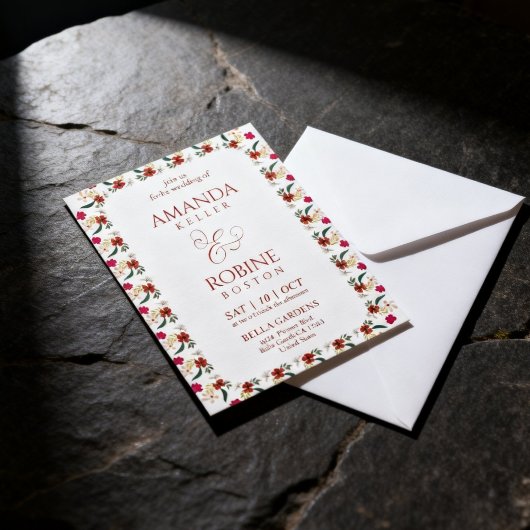 Boho Floral Wedding Invitation 招待状