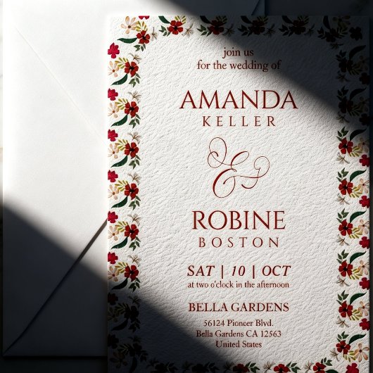 Boho Floral Wedding Invitation 招待状