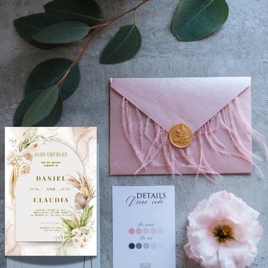 Boho Floral Wedding Invitation 招待状