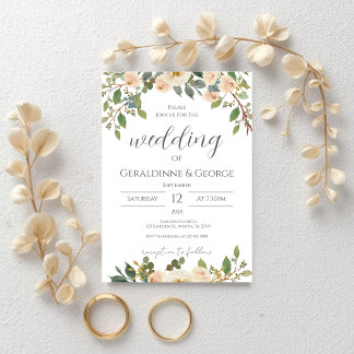 Boho floral Wedding Invitation 招待状